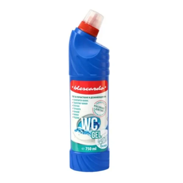 Blescardo WC Gel 750 ml, Океан - Гел за Почистване и Дезинфекция на Санитария